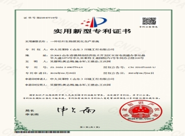 热烈祝贺我公司再次荣获一项秸秆生物质炭化生产实用新型专利！